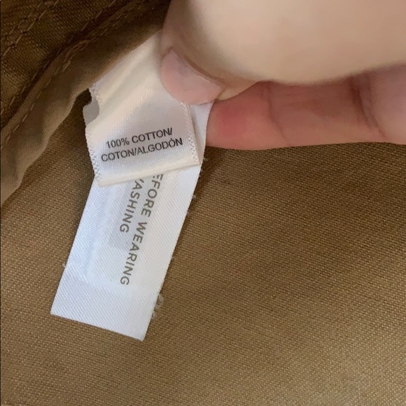 Loft khaki button up coat with fringed sleeve. - Picture 2 of 3